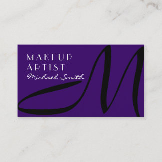 Carte De Visite Maquillage Artiste Stylisme Monogramme Moderne Pro