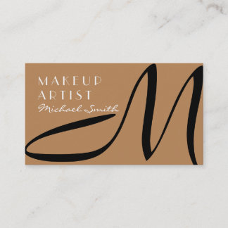 Carte De Visite Maquillage Artiste Stylo Monogramme Moderne Cerf