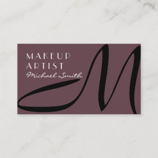 Carte De Visite Maquillage Artiste Stylo Monogramme Moderne Profon