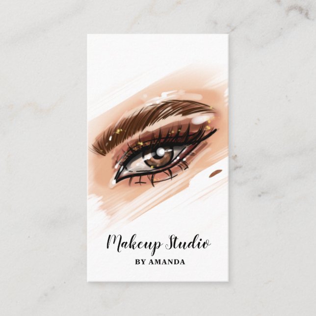 Carte De Visite Maquillage Artiste Yeux Brown Lashes (Devant)