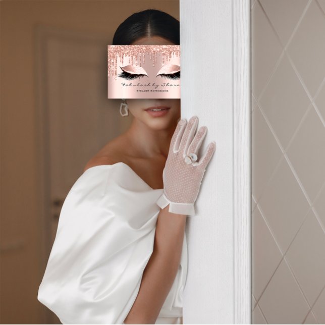 Carte De Visite Maquillage Artiste Yeux Lashes Parties scintillant (Makeup Artist Eyes Lashes Glitter Drips Photo Business Card)