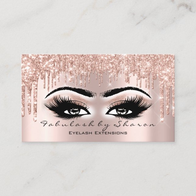 Carte De Visite Maquillage Artiste Yeux Lashes Parties scintillant (Devant)