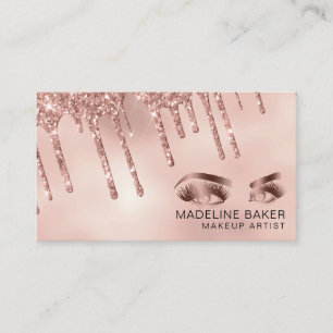Carte De Visite Maquillage Artiste Yeux Lashes Rose Gold