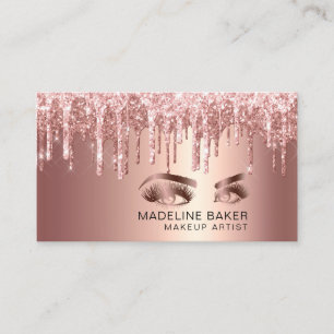 Carte De Visite Maquillage Artiste Yeux Lashes Rose Gold
