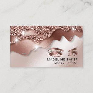 Carte De Visite Maquillage Artiste Yeux Lashes Rose Gold