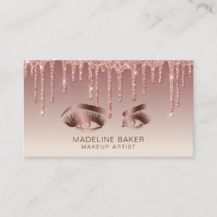 Carte De Visite Maquillage Artiste Yeux Lashes Rose Gold