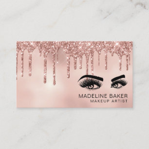 Carte De Visite Maquillage Artiste Yeux Lashes Rose Gold