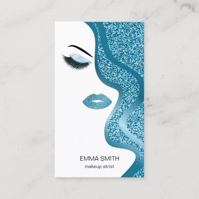 Carte de visite maquillage avec effet parties scin (Devant)