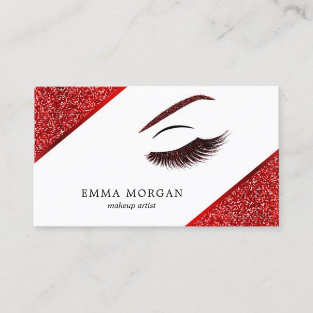Carte de visite maquillage avec effet parties scin (Devant)