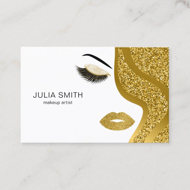 Carte de visite maquillage avec effet parties scin (Devant)