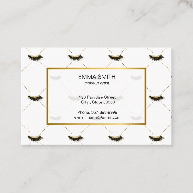 Carte de visite maquillage avec effet parties scin (Devant)