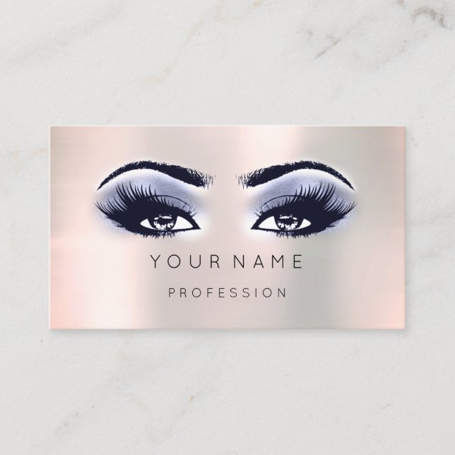 Carte De Visite Maquillage bleu professionnel minima soie Eyelash (Devant)
