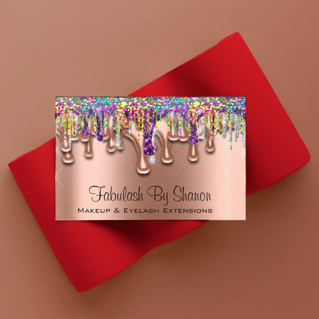 Carte De Visite Maquillage Brow Purple Holographe (Makeup Artist Brow Purple Holograph Business Card)