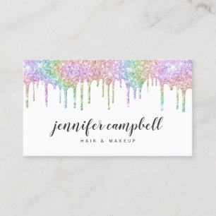 Carte De Visite Maquillage cheveux holographique parties scintilla