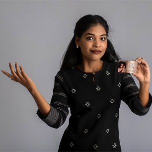 Carte De Visite Maquillage Cheveux Rouge Lipstick Rose Photo QR Co