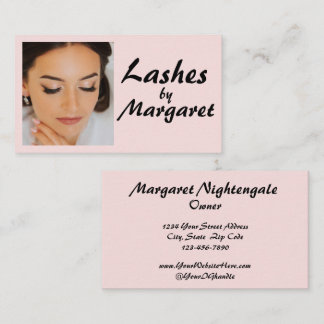 Carte De Visite Maquillage Cils Écriture Noir Rose Rougeoyant
