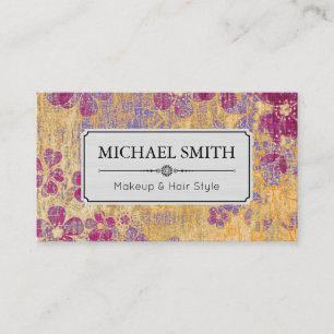 Carte De Visite Maquillage Coiffure Style Moderne Vintage Motif Fl