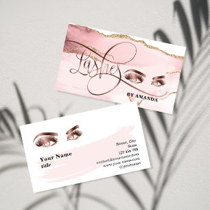 Carte De Visite Maquillage d'âge or rose Oeil sourcils