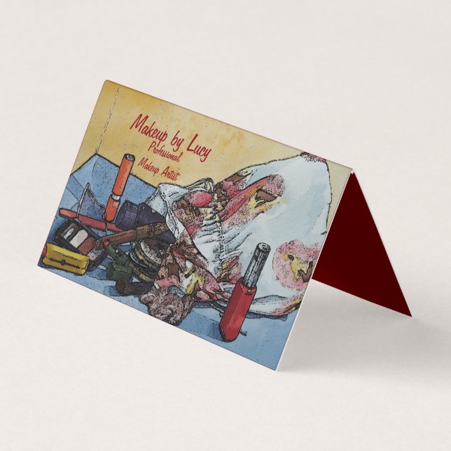 Carte De Visite maquillage d'artiste design rétro maquillage de sa (Devant)