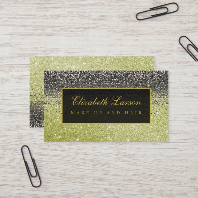 Carte De Visite Maquillage de beauté de la Parties scintillant d'o (Devant/Arrière en situation)