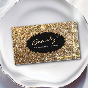 Carte De Visite Maquillage de beauté Lumineux Gold Parties scinti