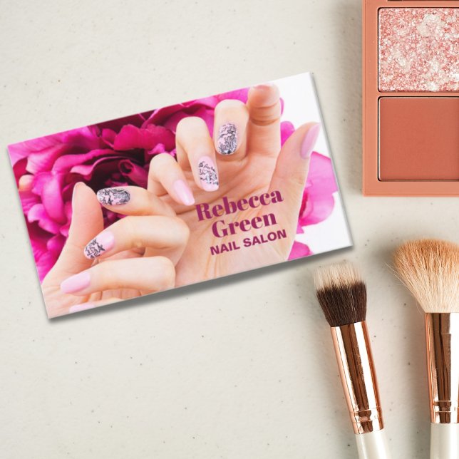 Carte De Visite Maquillage de beauté moderne manucure ongles salon (Créateur téléchargé)