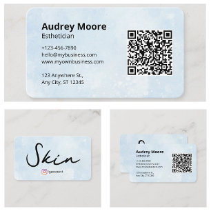 Carte De Visite Maquillage de la peau Esthétique Logo QR Code Modè