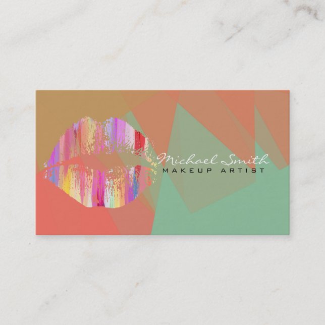 Carte De Visite Maquillage de lèvres élégant Artiste Mosaïque mode (Devant)