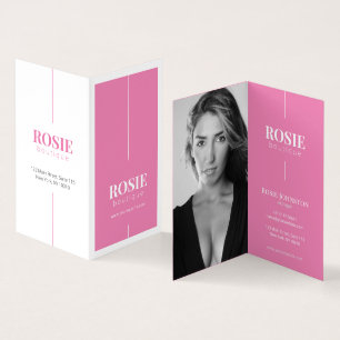 Carte De Visite Maquillage de luxe minimaliste Plié rose