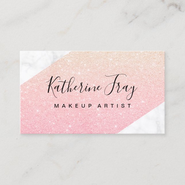 Carte De Visite Maquillage de marbre blanc de parties (Devant)
