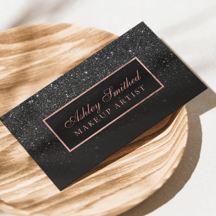 Carte De Visite Maquillage de parties scintillant en or rose faux 