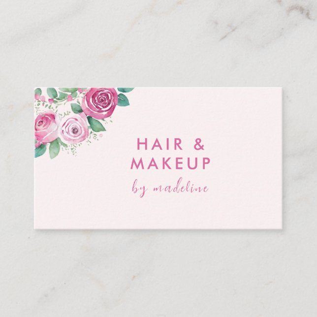 Carte De Visite Maquillage des cheveux rose (Devant)