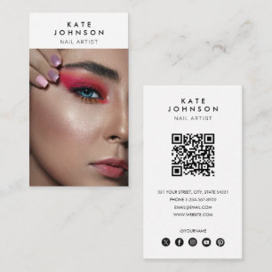 Carte De Visite Maquillage du salon à ongles - Photo Code QR