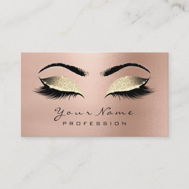 Carte De Visite Maquillage Eyebrow Eyes Lashes Parties scintillant (Devant)