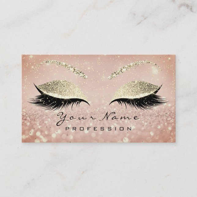 Carte De Visite Maquillage Eyebrow Eyes Lashes Parties scintillant (Devant)