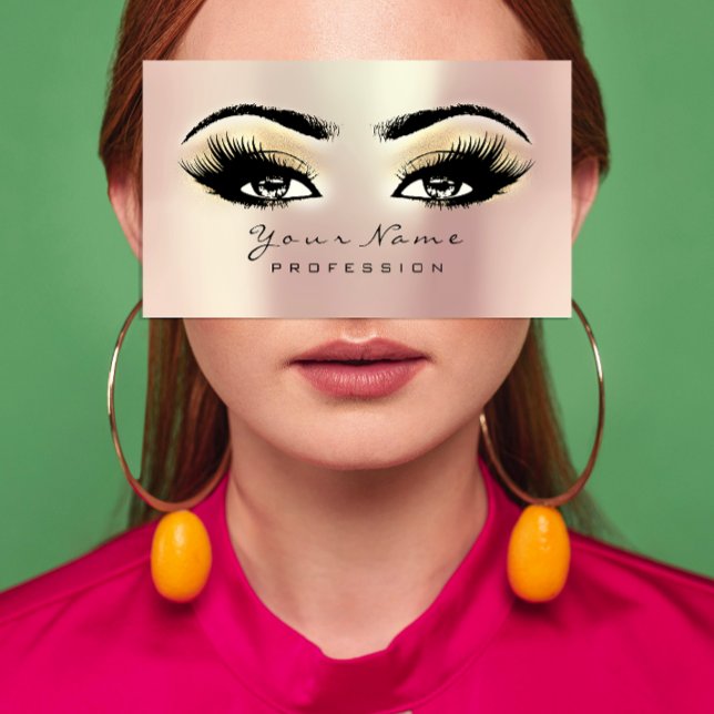 Carte De Visite Maquillage Eyebrow Eyes Lashes Parties scintillant (Makeup Eyebrow Eyes Lashes Glitter SPA Champaigne Business Card)