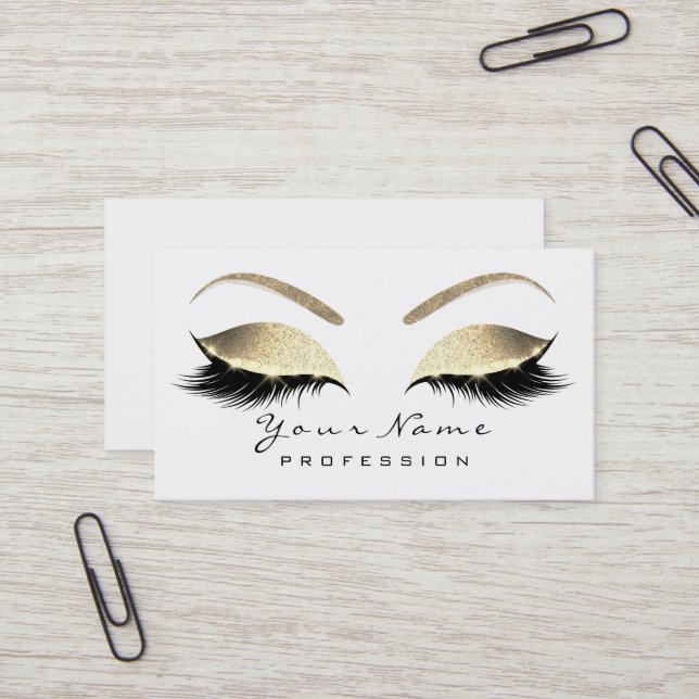 Carte De Visite Maquillage Eyebrow Eyes Lashes Parties scintillant (Devant/Arrière en situation)