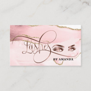 Carte De Visite Maquillage Eyebrow Eyes Lashes Rose Gold Agate