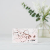 Carte De Visite Maquillage Eyebrow Eyes Lashes Rose Gold QR code (Debout devant)
