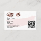 Carte De Visite Maquillage Eyebrow Eyes Lashes Rose Gold QR code (Dos)