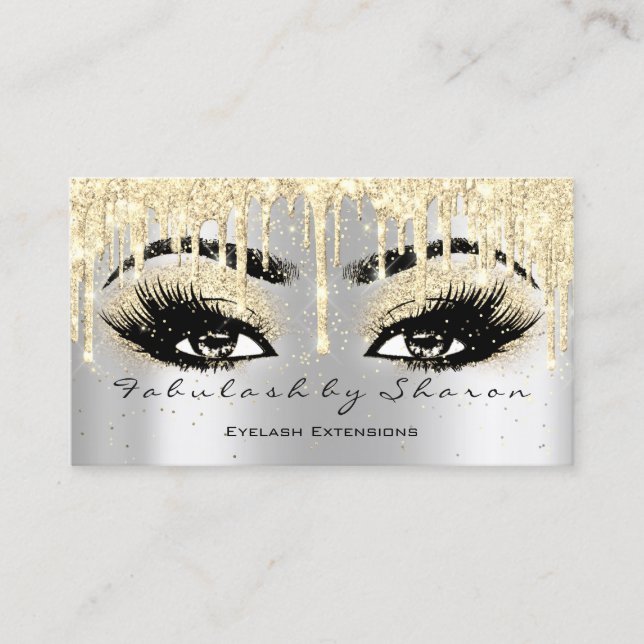Carte De Visite Maquillage Eyebrow Lash Parties scintillant goutte (Devant)