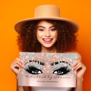 Carte De Visite Maquillage Eyebrow Lash Parties scintillant goutte