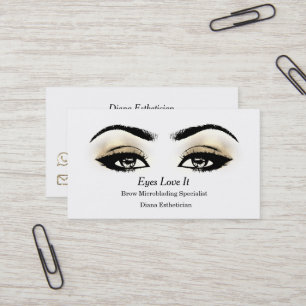 Carte De Visite Maquillage Eyebrow Lashes Gold White Black Beauty