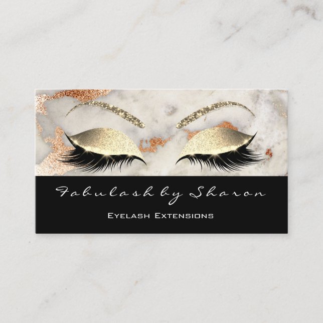Carte De Visite Maquillage Eyebrow Lashes Parties scintillant Cora (Devant)