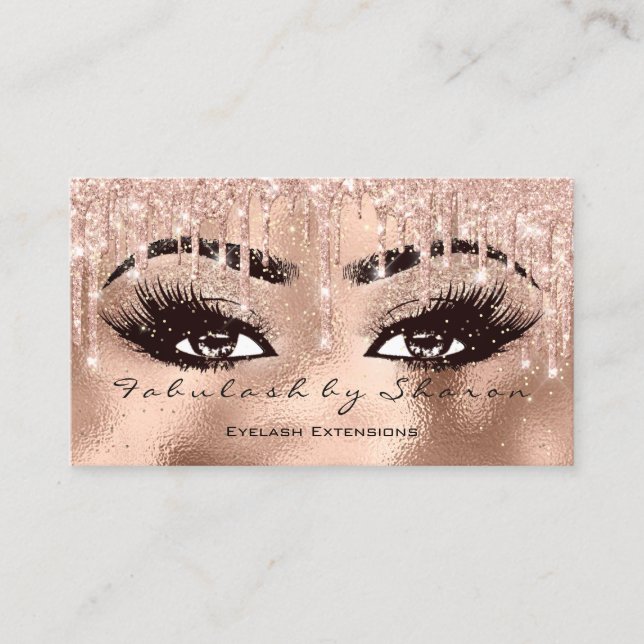 Carte De Visite Maquillage Eyebrow Lashes Parties scintillant Étin (Devant)