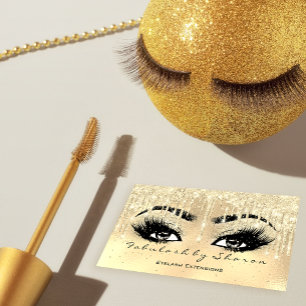 Carte De Visite Maquillage Eyebrow Lashes Parties scintillant Étin