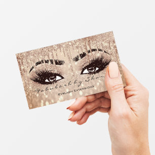 Carte De Visite Maquillage Eyebrow Lashes Parties scintillant gout