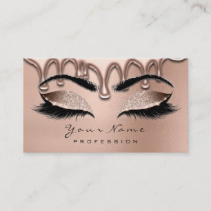 Carte De Visite Maquillage Eyebrow Lashes Parties scintillant Rose