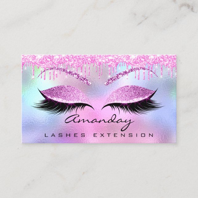 Carte De Visite Maquillage Eyebrow Nom Lash Parties scintillant ro (Devant)