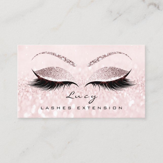 Carte De Visite Maquillage Eyebrow Nom Lash Parties scintillant Ro (Devant)